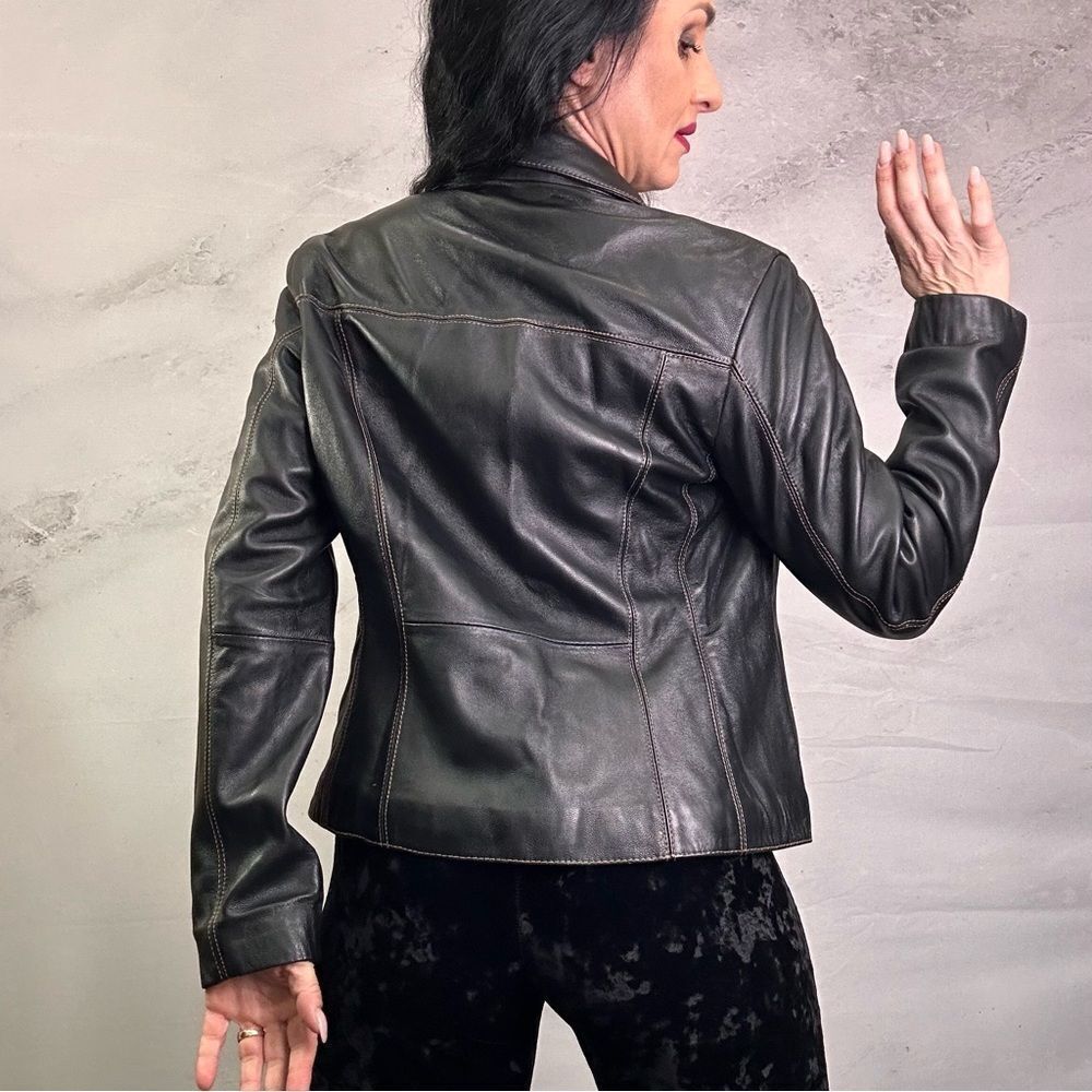 Wilson’s Leather lined genuine leather coat jacketet - Picture 2 of 6